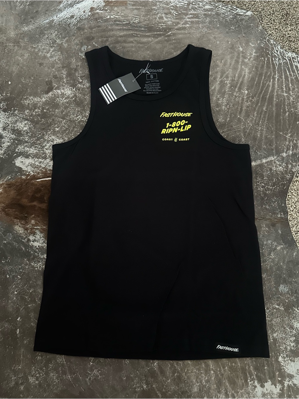Fasthouse Men’s Black Graphic Tank Top - 1-800 RIPN-LIP